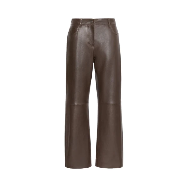 Max Mara Deserto Nappa Leather Trousers in Dark Brown | Tailored pants | Luxury Shoes 