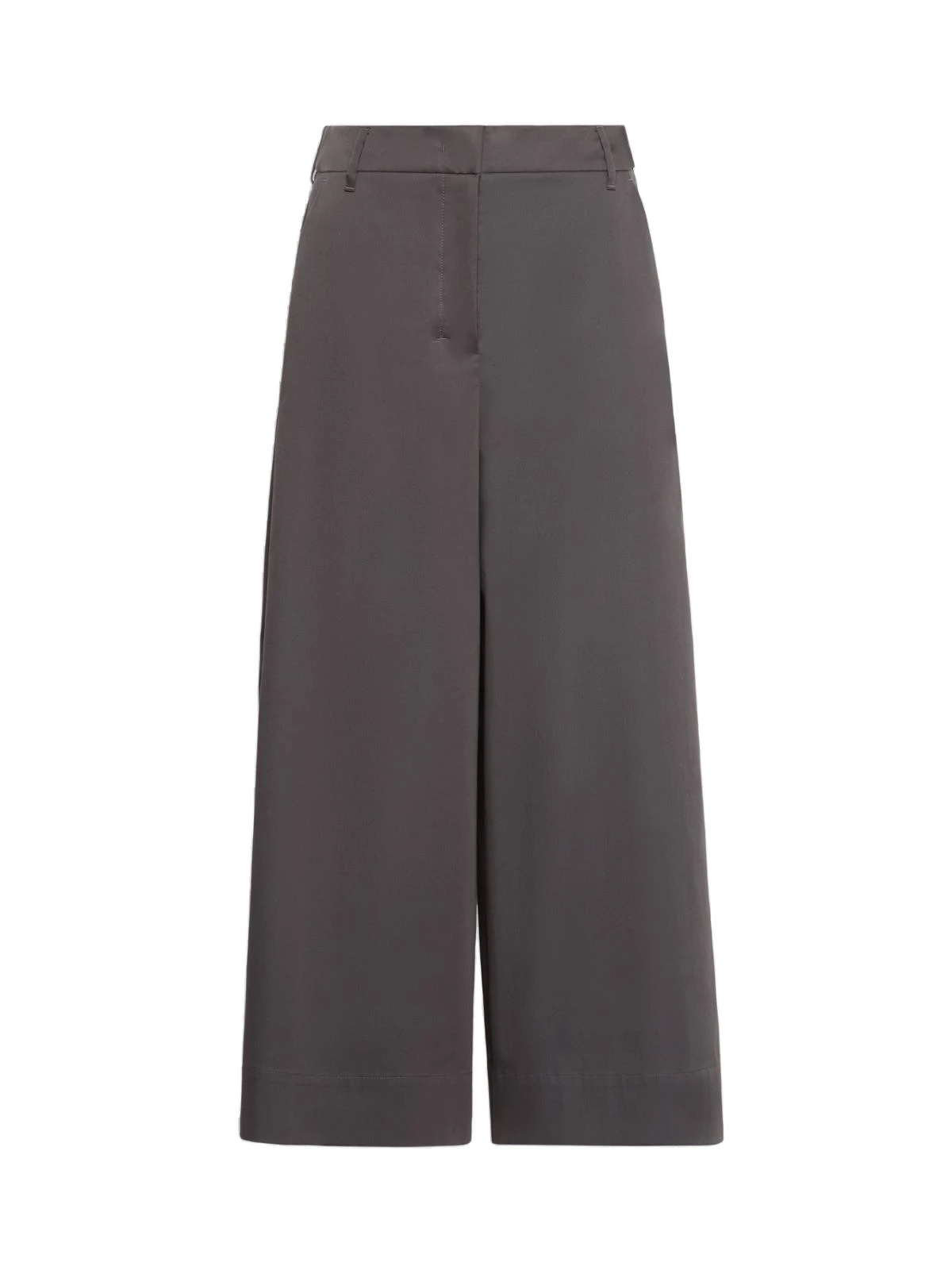 Max Mara Destino Cotton Satin Wide-Leg Trousers in Dark Grey Max Mara Destino Cotton Satin Wide-Leg Trousers in Dark Grey | Wide leg pants | Luxury Shoes