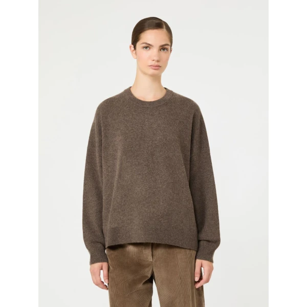 Max Mara Detto Cashmere Crew Neck Jumper in Marron Glace | Sweaters | Luxury Shoes 