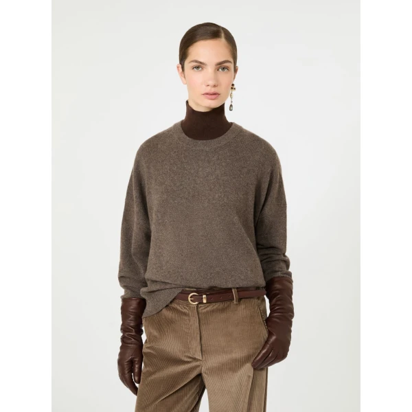 Max Mara Detto Cashmere Crew Neck Jumper in Marron Glace | Sweaters | Luxury Shoes 