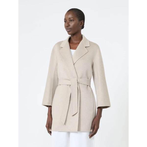 Max Mara Detto Double Cashmere Coat in Sand | Wool Coat | Luxury Shoes 