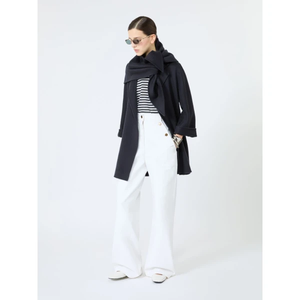 Max Mara Detto Double Cashmere Coat in Ultramarine | Wool Coat | Luxury Shoes 