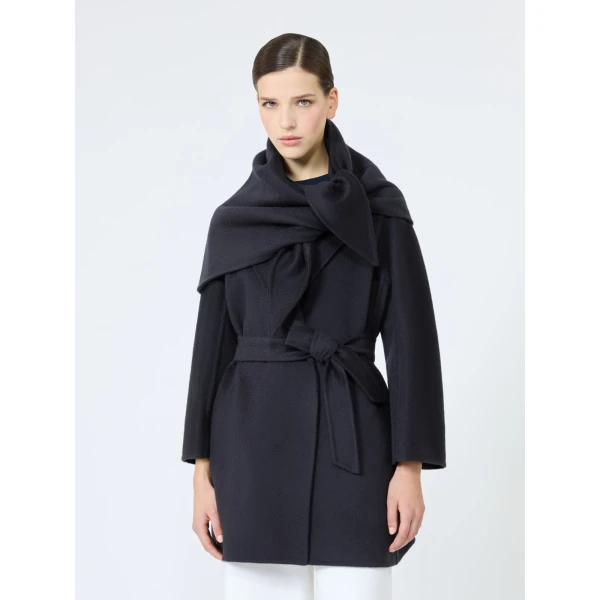 Max Mara Detto Double Cashmere Coat in Ultramarine | Wool Coat | Luxury Shoes 