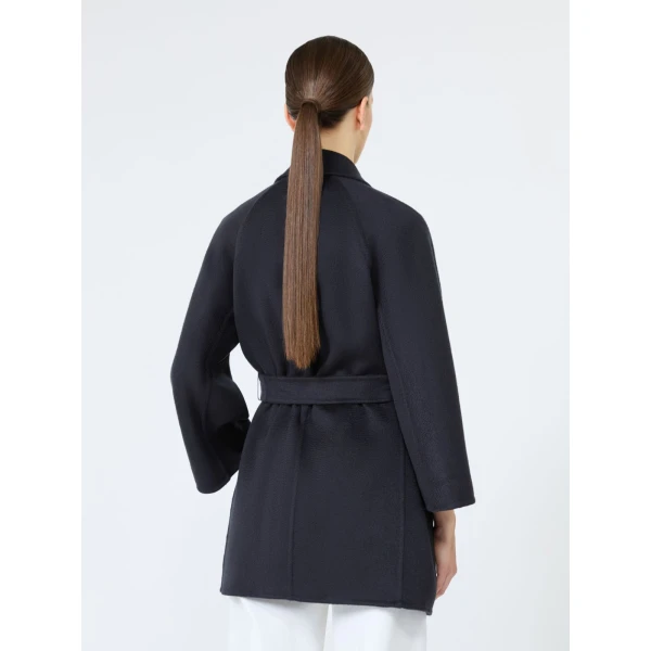 Max Mara Detto Double Cashmere Coat in Ultramarine | Wool Coat | Luxury Shoes 