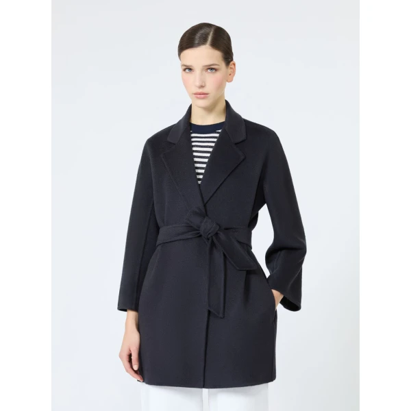 Max Mara Detto Double Cashmere Coat in Ultramarine | Wool Coat | Luxury Shoes 
