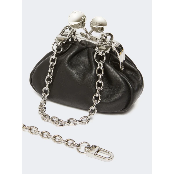 Max Mara Diomede Nappa Sheepskin Nano Pasticcino Bag in Black | Mini Bags | Luxury Shoes 