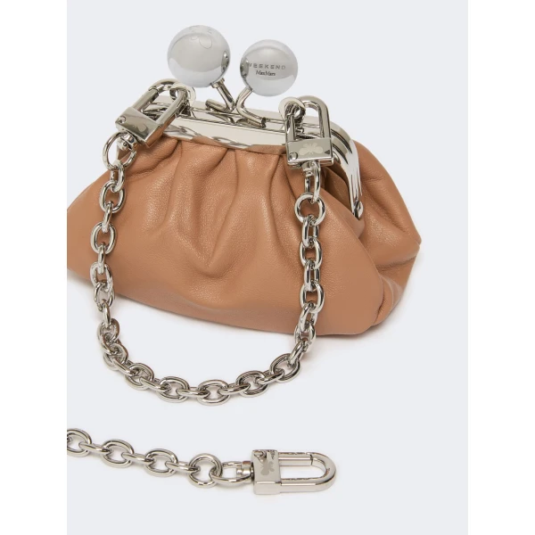 Max Mara Diomede Nappa Sheepskin Nano Pasticcino Bag in Nude | Mini Bags | Luxury Shoes 