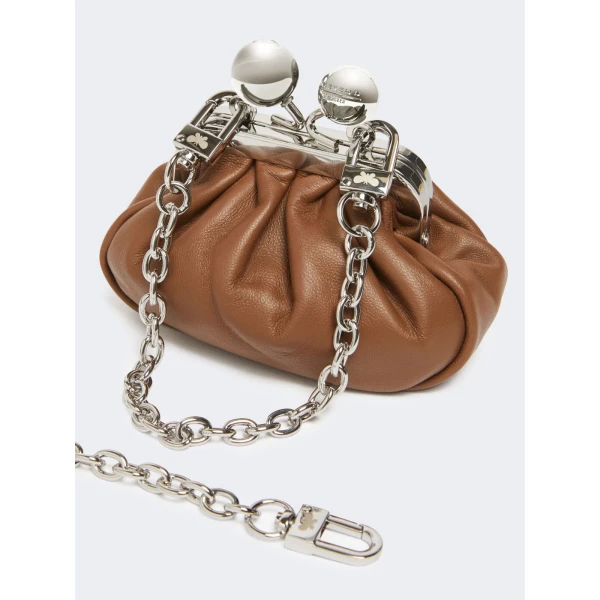 Max Mara Diomede Nappa Sheepskin Nano Pasticcino Bag in Tobacco | Mini Bags | Luxury Shoes 