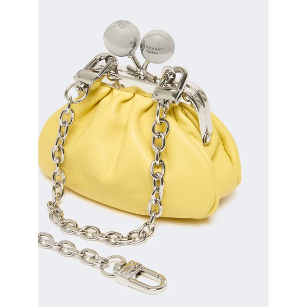 Max Mara Diomede Nappa Sheepskin Nano Pasticcino Bag in Yellow | Mini Bags | Luxury Shoes 