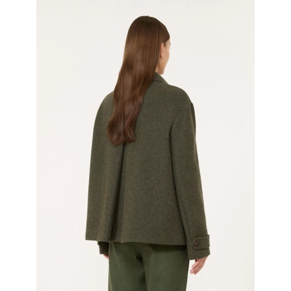 Max Mara Diorama Melange Wool Short Coat in Sage Green | Wool Coat | Luxury Shoes 
