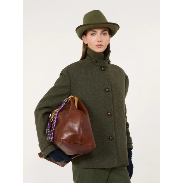 Max Mara Diorama Melange Wool Short Coat in Sage Green | Wool Coat | Luxury Shoes 