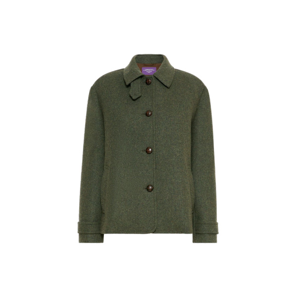 Max Mara Diorama Melange Wool Short Coat in Sage Green | Wool Coat | Luxury Shoes 
