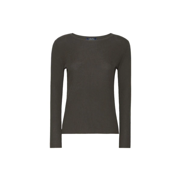 Max Mara Disegno Ribbed Wool Jumper in Khaki | Sweaters | Luxury Shoes 