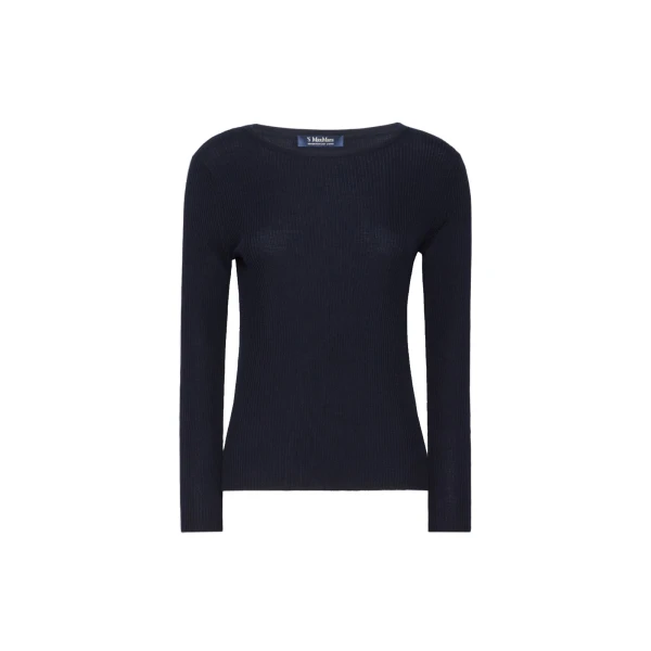 Max Mara Disegno Ribbed Wool Jumper in Ultramarine | Sweaters | Luxury Shoes 