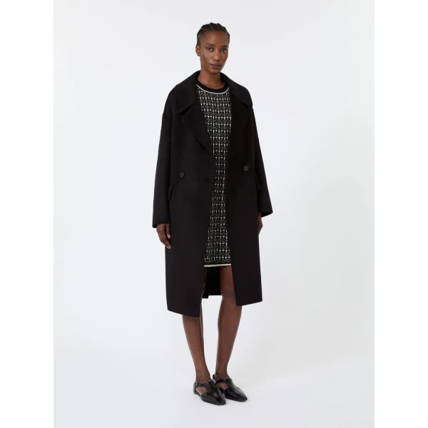 Max Mara Diva Jacquard Wool and Cashmere Mini Dress in Black | Mini Dresses | Luxury Shoes 