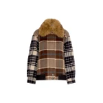 Max Mara Divina Checked Wool Bomber Jacket in Brown | Jackets | Luxury Shoes 