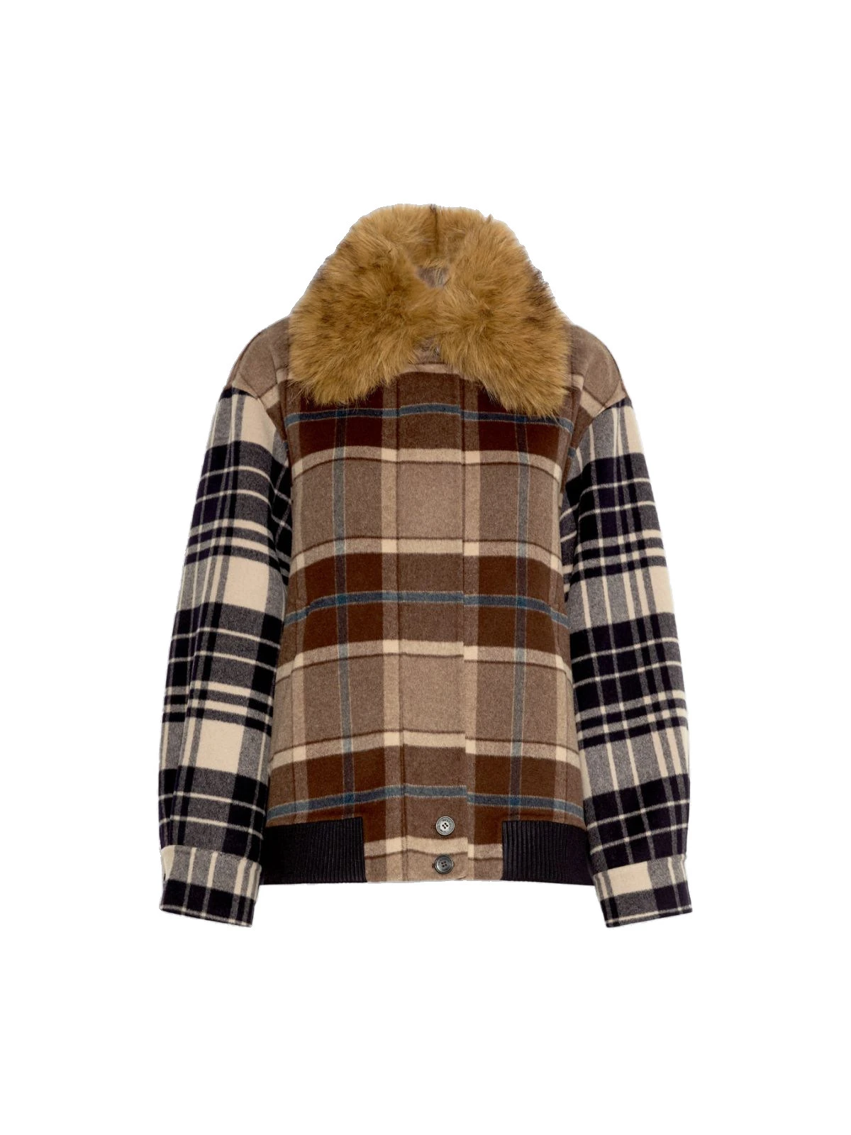Max Mara Divina Checked Wool Bomber Jacket in Brown Max Mara Divina Checked Wool Bomber Jacket in Brown | Jackets | Luxury Shoes