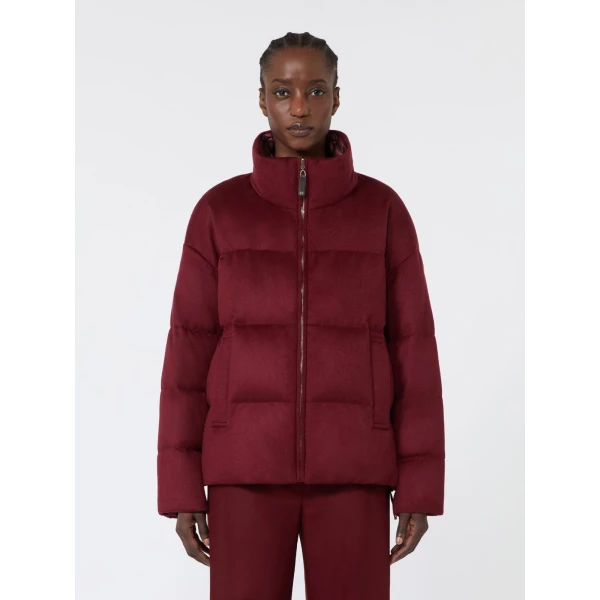 Max Mara Divina Short Reversible Cashmere Puffer Jacket in Bordeaux | Jackets | Luxury Shoes 