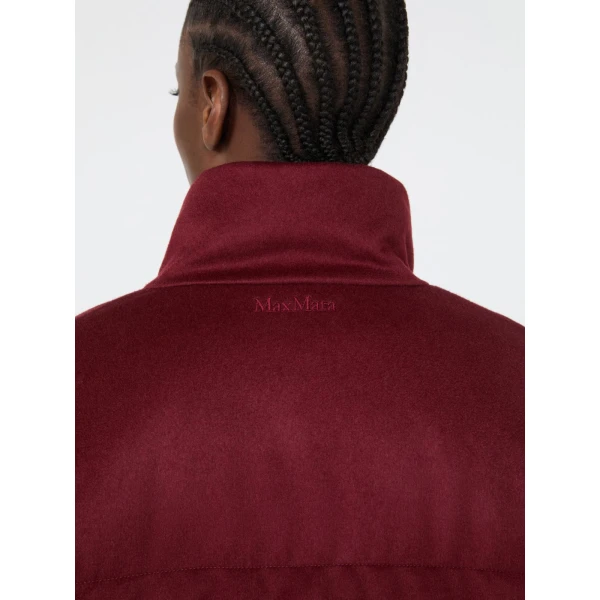 Max Mara Divina Short Reversible Cashmere Puffer Jacket in Bordeaux | Jackets | Luxury Shoes 