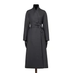 Max Mara Divo Combed Wool Kimono Coat in Medium Grey | Wool Coat | Luxury Shoes 