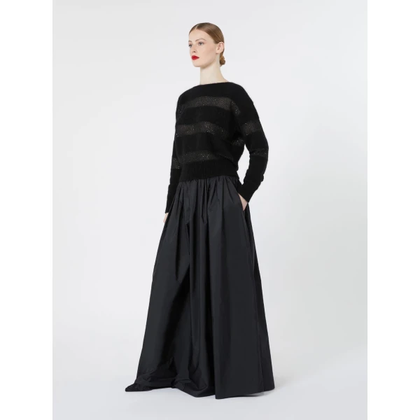 Max Mara Divo Striped Mohair Sweater in Black | Sweaters | Luxury Shoes 