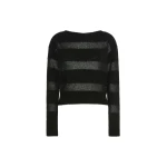 Max Mara Divo Striped Mohair Sweater in Black | Sweaters | Luxury Shoes 