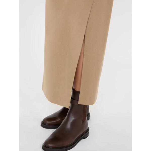 Max Mara Divo Wool Wrap Skirt in Camel | Pencil Skirts | Luxury Shoes 