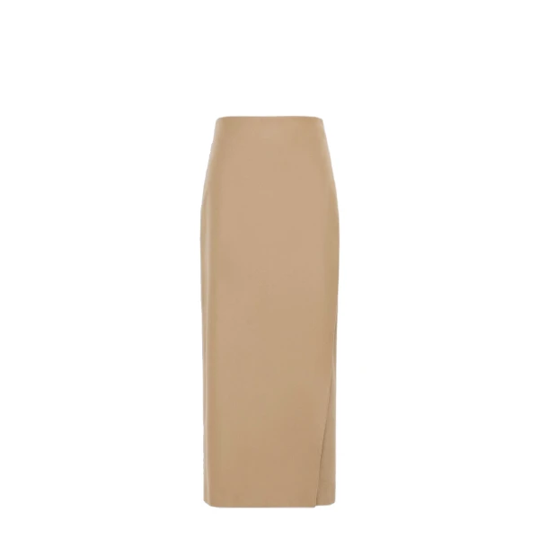 Max Mara Divo Wool Wrap Skirt in Camel | Pencil Skirts | Luxury Shoes 