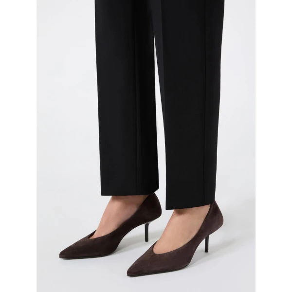 Max Mara Donare Suede Court Shoes in Dark Brown | Heels | Luxury Shoes 