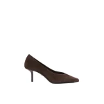 Max Mara Donare Suede Court Shoes in Dark Brown | Heels | Luxury Shoes 