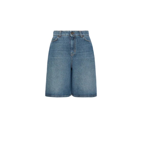 Donnola Cotton Denim Bermuda Shorts in Navy