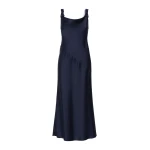 Max Mara Dono Envers Satin Slip Dress in Midnight Blue | Women | Luxury Shoes 