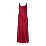 Max Mara Dono Envers Satin Slip Dress in Ruby | Evening Gowns | Luxury Shoes 