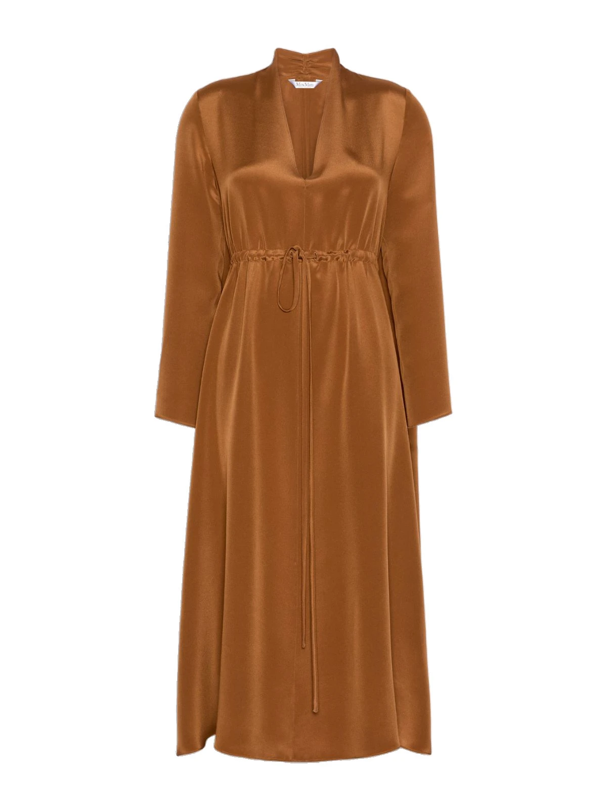 Max Mara Dotto Long Silk Crepe de Chine Dress in Tobacco Max Mara Dotto Long Silk Crepe de Chine Dress in Tobacco | Maxi Dresses | Luxury Shoes
