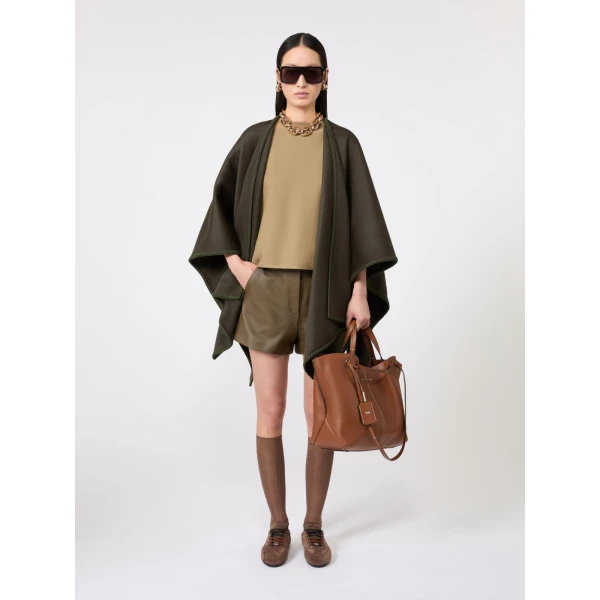 Max Mara Double Nappa Leather Shopper Bag in Amber Brown | Totes & Top-Handle Bags | Luxury Shoes 