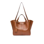 Max Mara Double Nappa Leather Shopper Bag in Amber Brown | Totes & Top-Handle Bags | Luxury Shoes 
