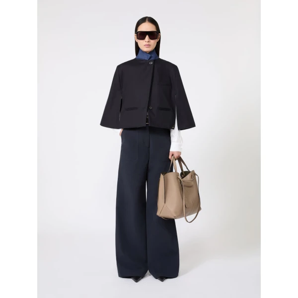 Max Mara Double Nappa Leather Shopper Bag in Mud | Totes & Top-Handle Bags | Luxury Shoes 