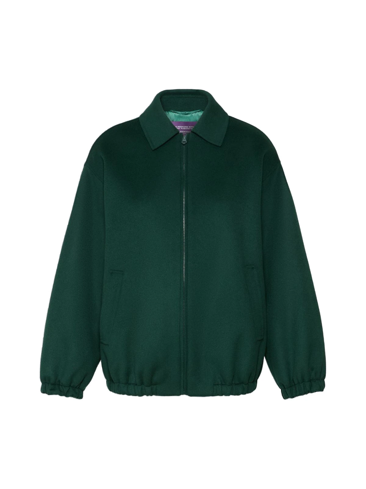 Max Mara Double Wool Broadcloth Bomber Jacket in Dark Green Max Mara Double Wool Broadcloth Bomber Jacket in Dark Green | Jackets | Luxury Shoes