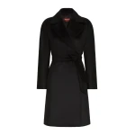 Max Mara Dravenna Wool Robe Coat in Black | Wool Coat | Luxury Shoes 