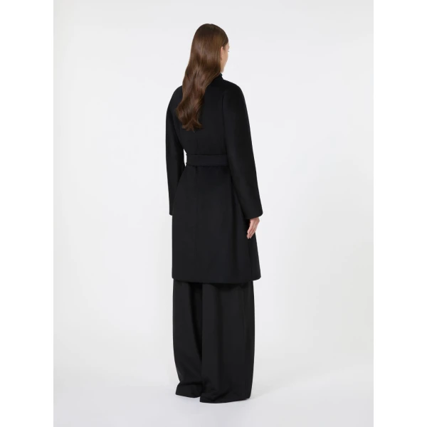 Max Mara Dravenna Wool Robe Coat in Black | Wool Coat | Luxury Shoes 