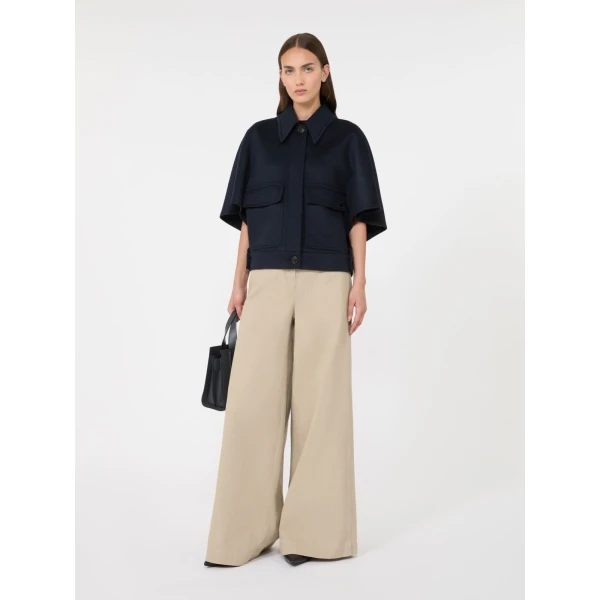 Max Mara Dream Cashmere Drap Boxy Cape in Midnight Blue | Coats | Luxury Shoes 