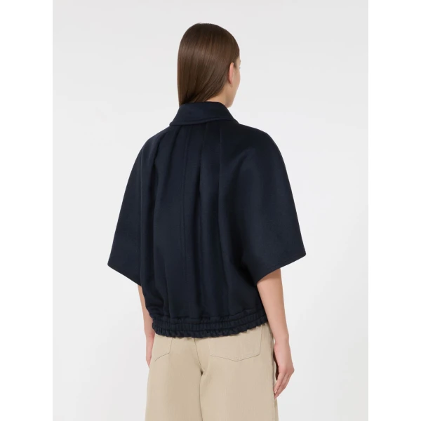 Max Mara Dream Cashmere Drap Boxy Cape in Midnight Blue | Coats | Luxury Shoes 