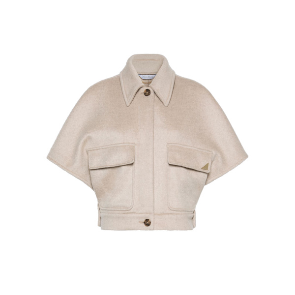Max Mara Dream Cashmere Drap Boxy Cape in Stone Grey | Coats | Luxury Shoes 