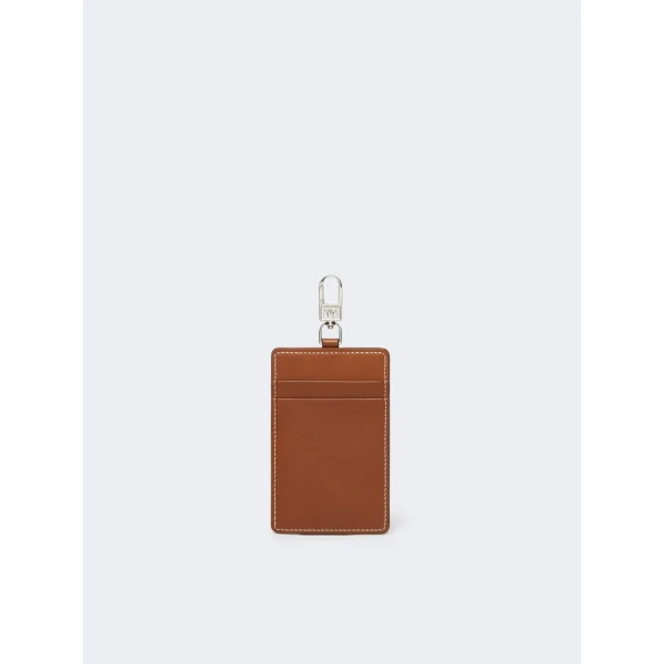 Max Mara Easyholder Leather Badge Holder in Amber Brown | Wallets & Purses | Luxury Shoes 