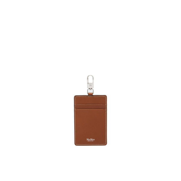 Max Mara Easyholder Leather Badge Holder in Amber Brown | Wallets & Purses | Luxury Shoes 