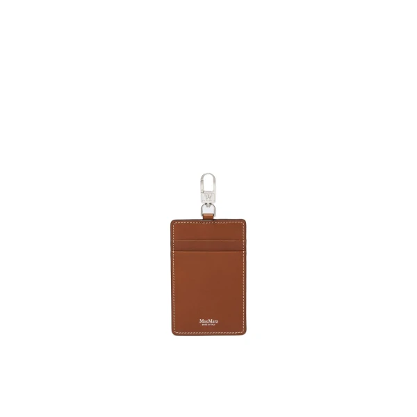 Easyholder Leather Badge Holder in Amber Brown