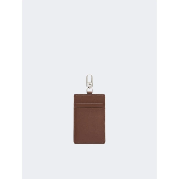 Max Mara Easyholder Leather Badge Holder in Cocoa | Wallets & Purses | Luxury Shoes 