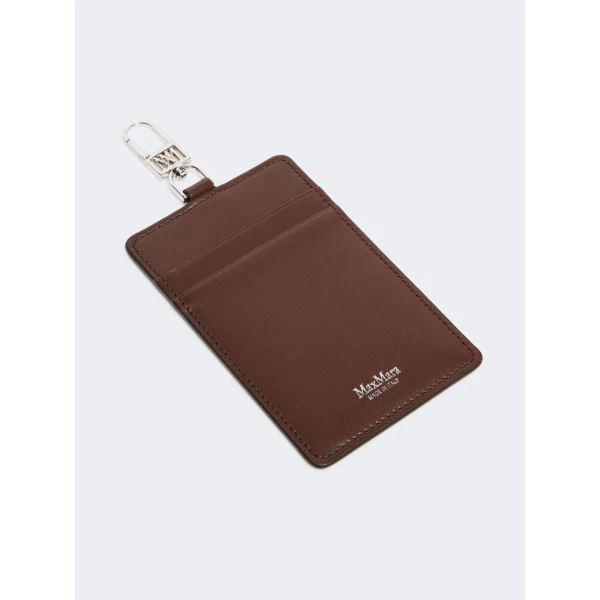 Max Mara Easyholder Leather Badge Holder in Cocoa | Wallets & Purses | Luxury Shoes 