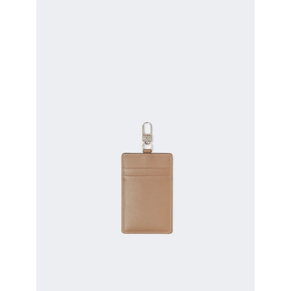 Max Mara Easyholder Leather Badge Holder in Mud | Wallets & Purses | Luxury Shoes 