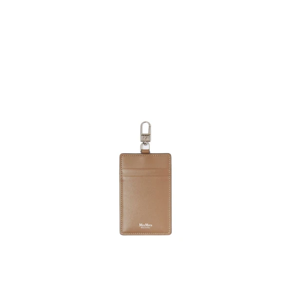 Max Mara Easyholder Leather Badge Holder in Mud | Wallets & Purses | Luxury Shoes 